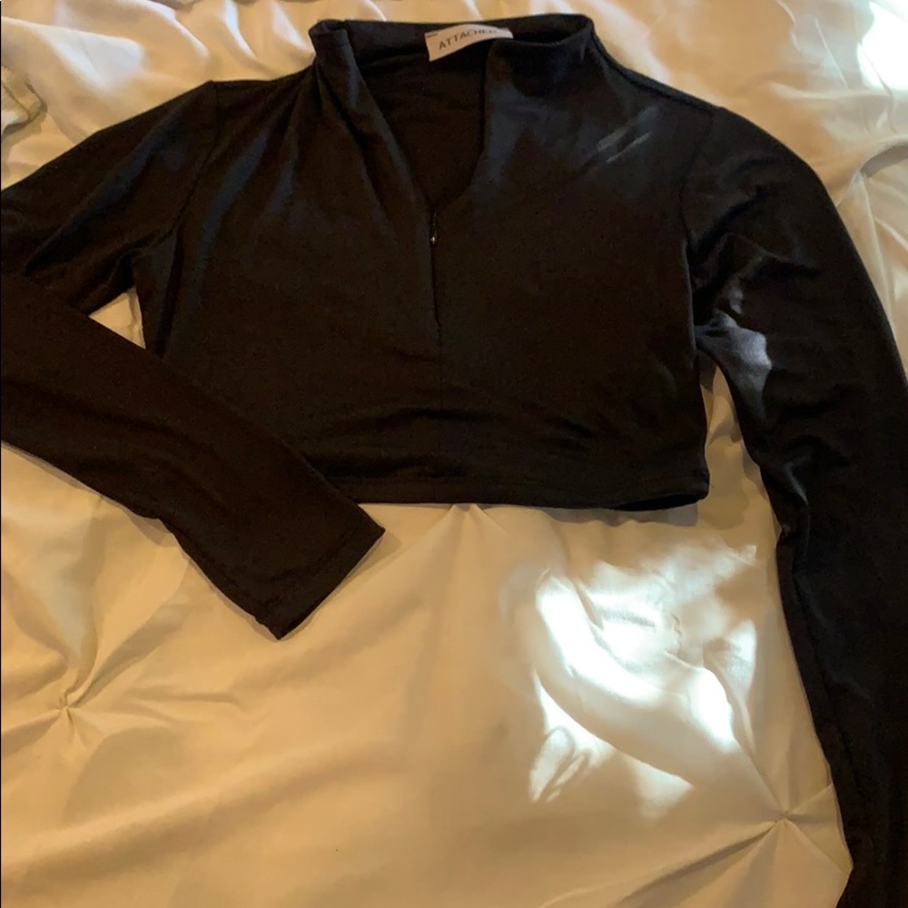 Black half zip up top